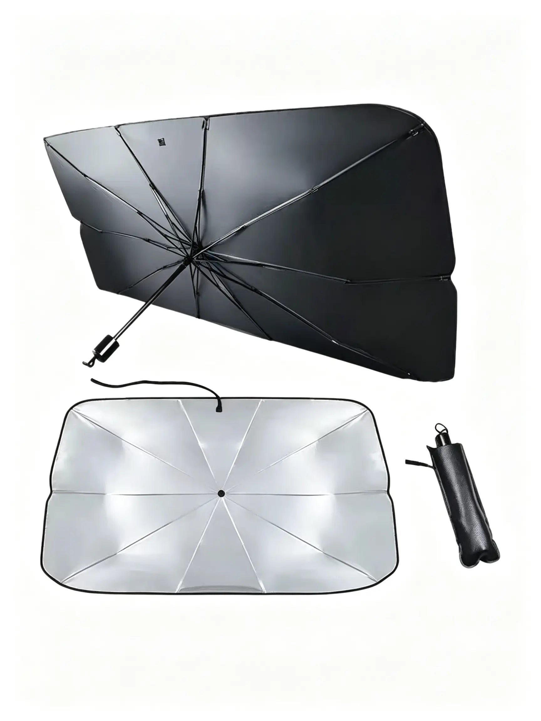 Portable Car Windshield Sunshade Umbrella - Foldable UV Protection & Heat Shield for All Cars, Keeps Interior Cool!