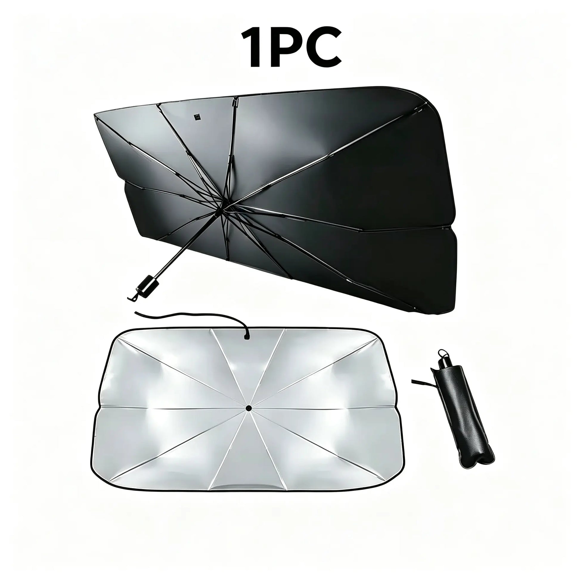 Portable Car Windshield Sunshade Umbrella - Foldable UV Protection & Heat Shield for All Cars, Keeps Interior Cool!