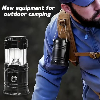 4-Pack Collapsible Portable LED Camping Lantern Lightweight Waterproof Solar USB Rechargeable Flashlight for Indoor/Outdoor Emergency Use