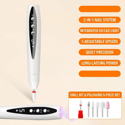 Rechargeable Nail Drill, Cordless Efiles for Fungal Nails Lightweight Nail Care Tool for Nail Repair