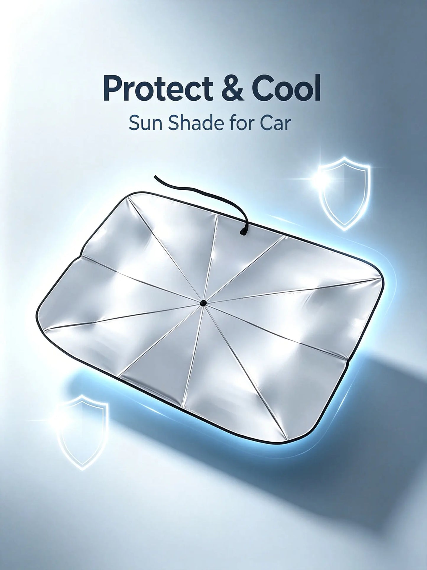 Portable Car Windshield Sunshade Umbrella - Foldable UV Protection & Heat Shield for All Cars, Keeps Interior Cool!