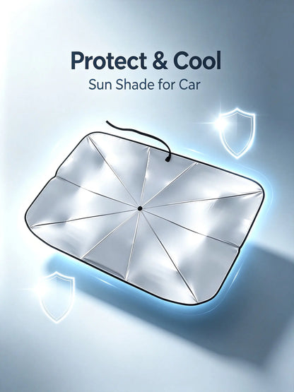 Portable Car Windshield Sunshade Umbrella - Foldable UV Protection & Heat Shield for All Cars, Keeps Interior Cool!