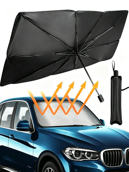 Portable Car Windshield Sunshade Umbrella - Foldable UV Protection & Heat Shield for All Cars, Keeps Interior Cool!