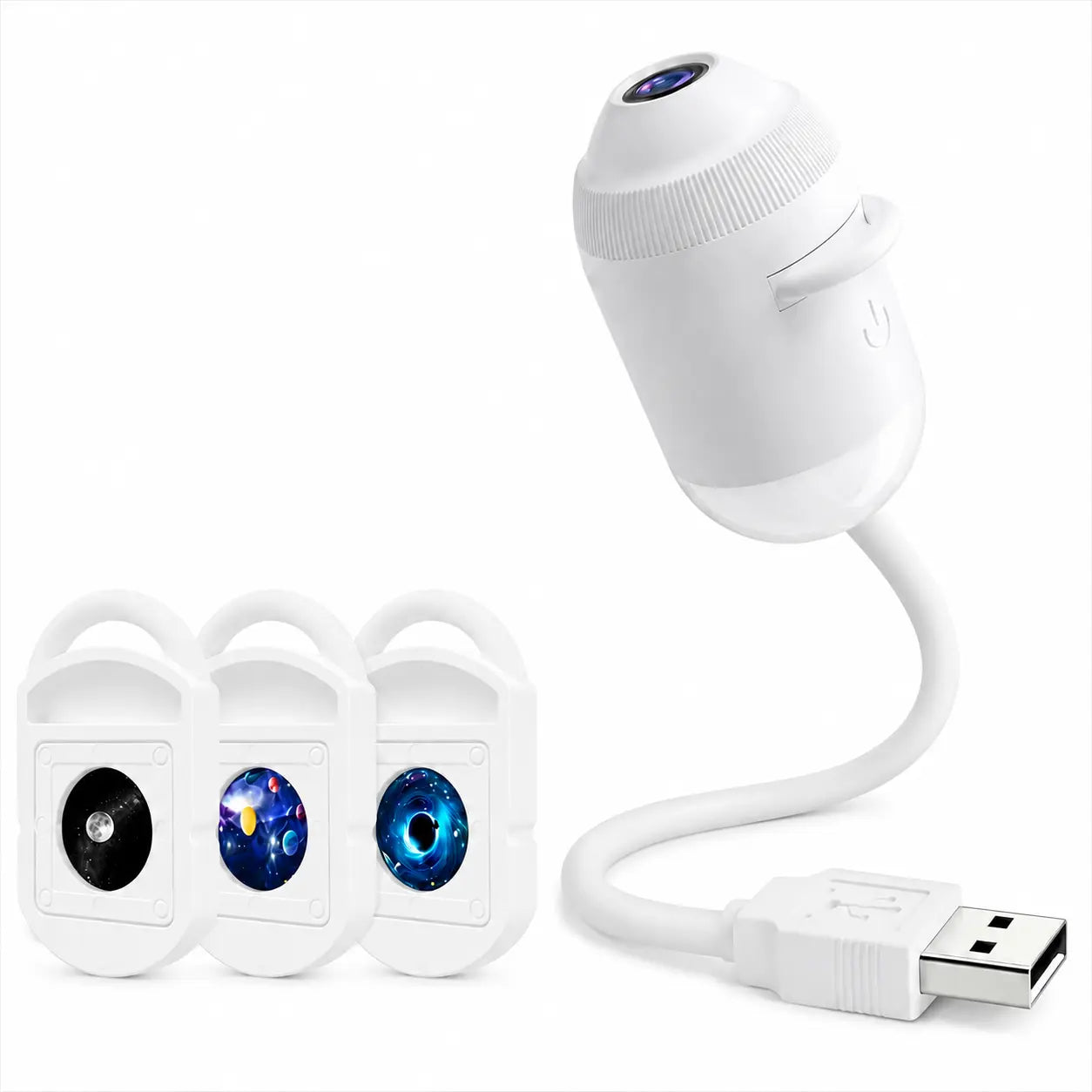 2-In-1 Galaxy Projector Night Light, USB Starry Sky Night Light Projector with Adjustable Brightness, Hd Smart Dynamic 5D Holographic Night Light Projector (With 3/6/12/24 Films)
