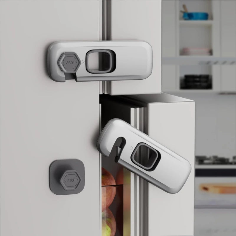1/3/5PCS Child Proof Refrigerator Locks Cabinet Lock Fridge Locks for Kids Safety Baby Freezer Door Latches with Adhesive Tape