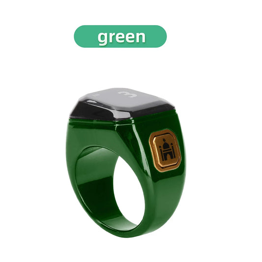 OLED Digital Smart Zikr Ring Counter with Bluetooth App for Prayer Time and Vibration Reminder Alarm