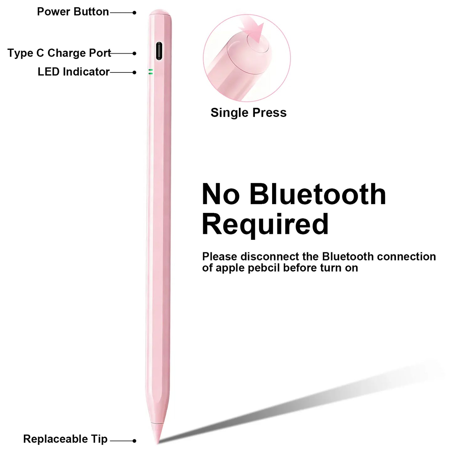 Stylus Pen for Ipad, Compatible with Apple Ipad 2018-2025,Fast Charging, Palm Rejection & Tilt Sensitivity for Drawingand Writing, Fits Ipad Pro 11"/13"/M4, Air 11"/13" M3/M2, Mini7/6/5, A16/11Th-6Th Gen #Tiktokshopsummersale